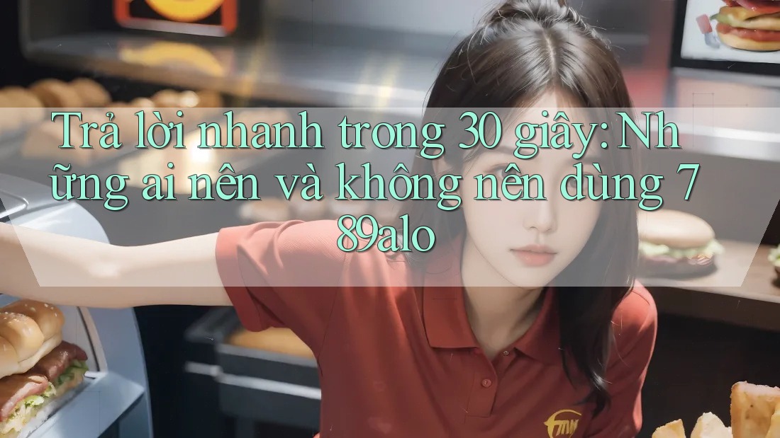 Trả lời nhanh trong 30 giây: Những ai nên và không nên dùng 789alo